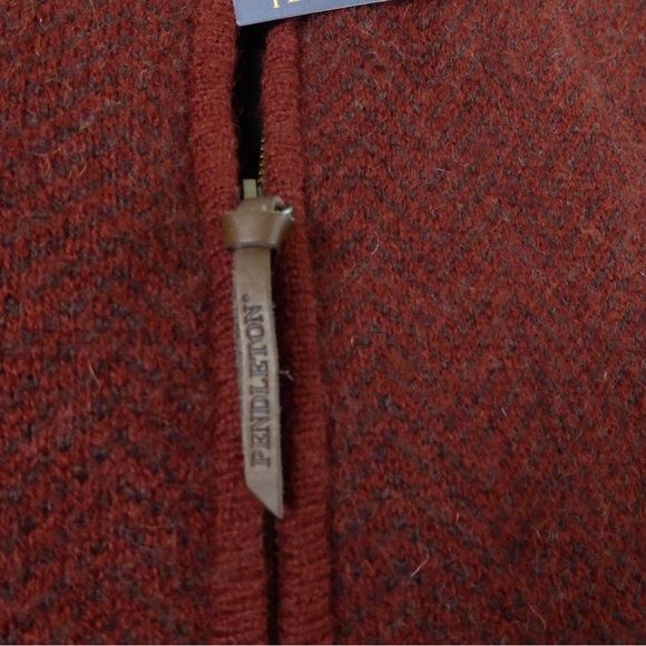 Pendleton Fleece Lined Washable Shetland Wool Cardigan Sweater Vest Full Zip NWT - Picture 7 of 8